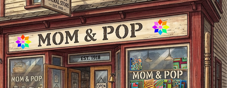 Old Timer Mom & Pop shop selling Daisy's Needlepoint Kits